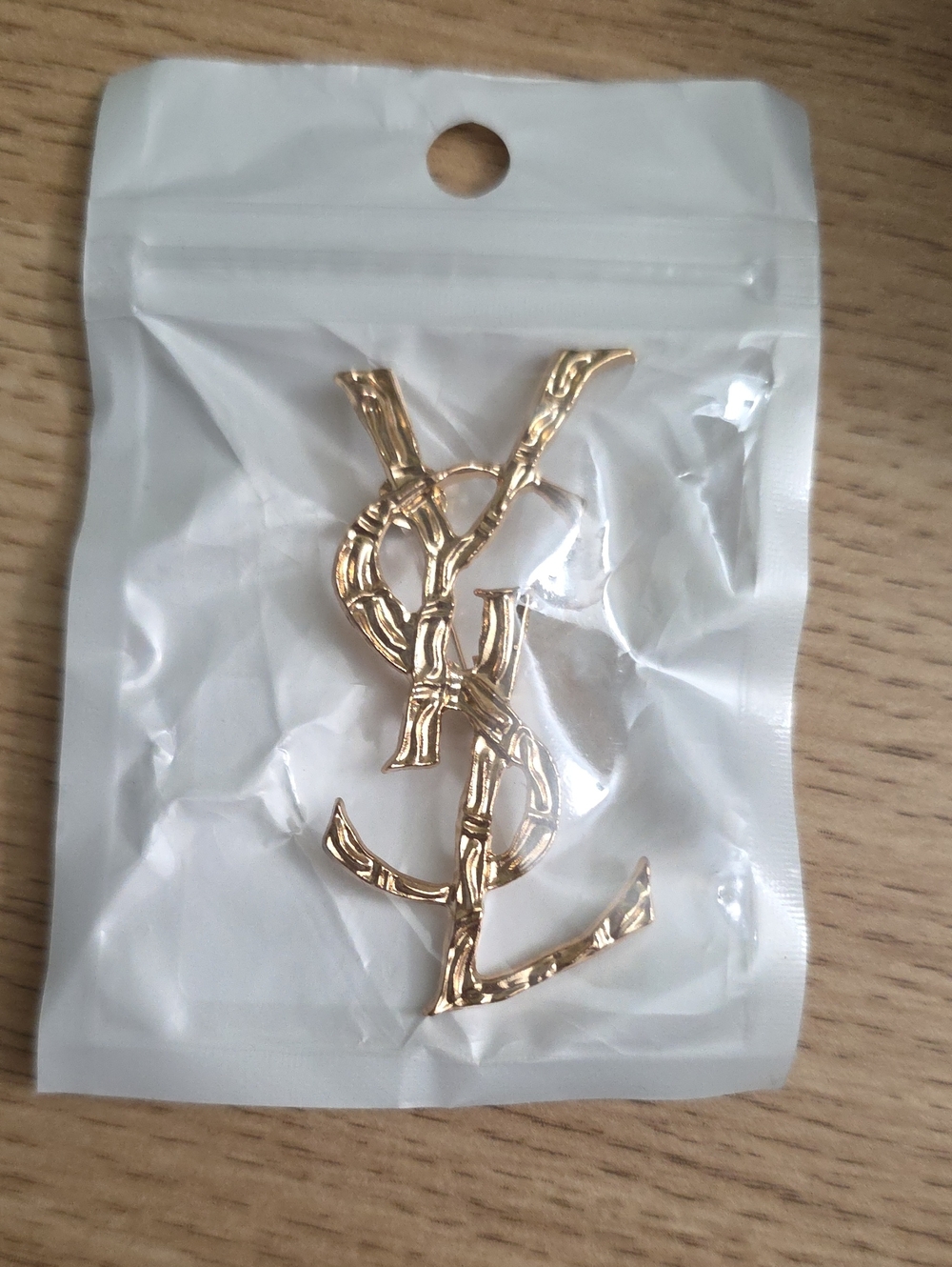 Gold Logo Pendant Pin - Women Accessories